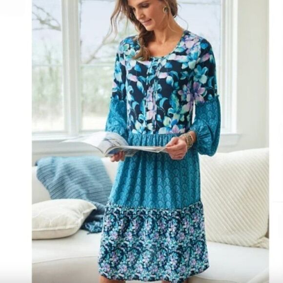 Soft Surroundings Night Bloom Dress Size M - Picture 1 of 8